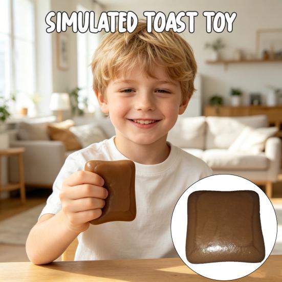 Simulace čokoládový toast mačkací hračka úleva od stresu a úzkosti měkký pružný chléb senzorická fidget mačkací hračka foto rekvizity
