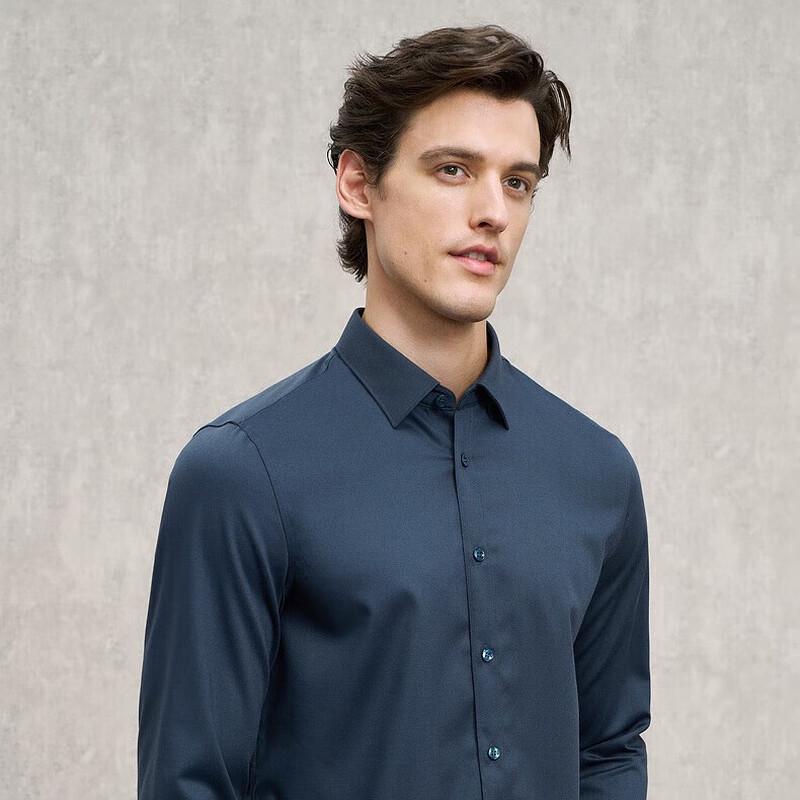 EMZ Erdos Men s Modal Solid Long-Sleeve Business Casual Shirt L