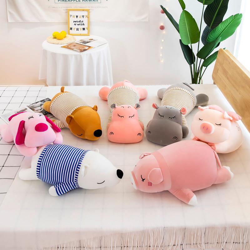 Plush Pig Animal Pillow Blanket With Short Plush Cover For Kids Gift