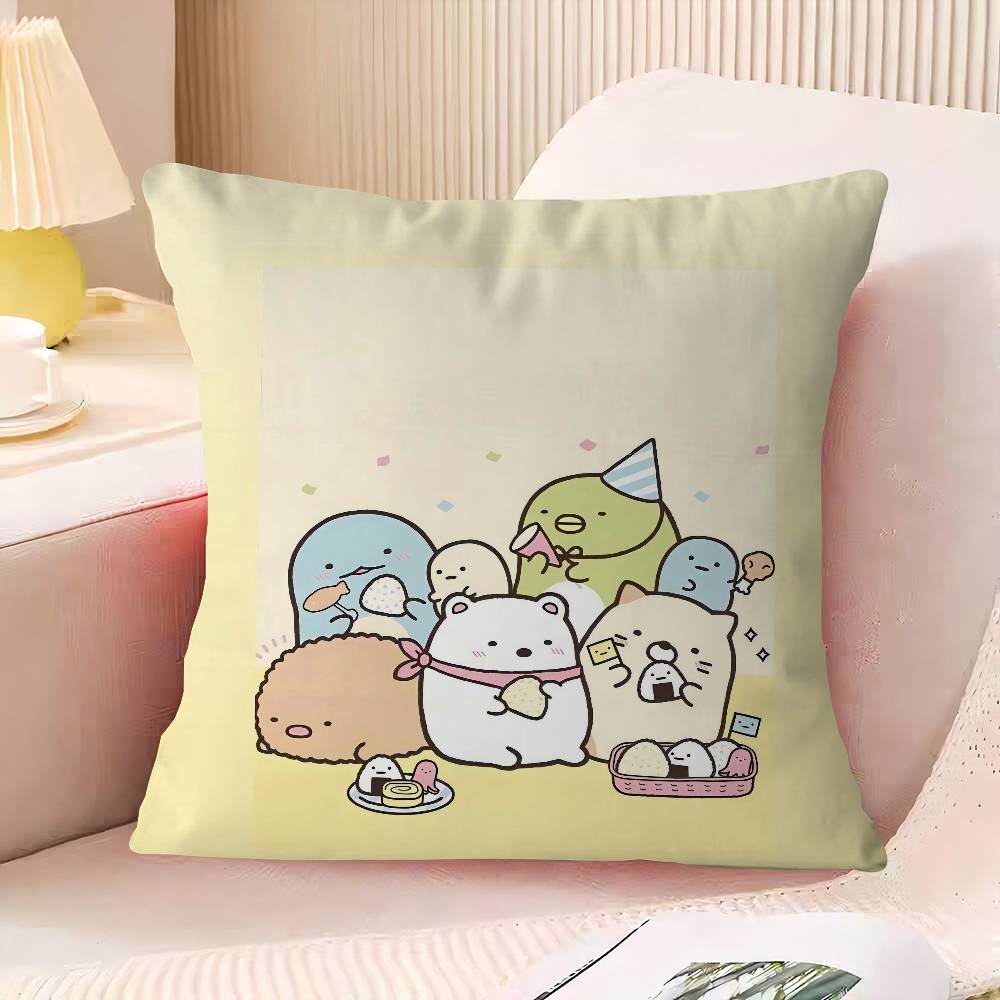 

S-Sumikko G-Gurashi Office Cushion Pillowcase Car Cushion Cover45X45CM Lumbar Pillowcase Sofa Pillowcover 16x16Inch