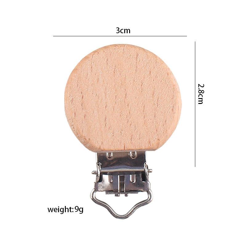 1Pcs Cute Modelling Beech Wood Pacifier Clip Baby DIY Cartoon Animal Wooden Log Pacifier Clips Nipple Chain Holder BPA Free