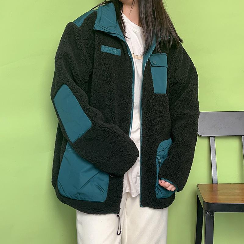 Vans Color Block Hooded Fleece Jacket Black Green VN0A7TS2BLK