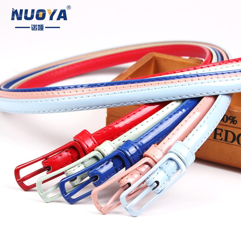 PU Leather Thin Belt with Square Buckle Adjustable Waist Strap for Women Casual and Formal Wear Suitable for Dresses Pants and Skirts