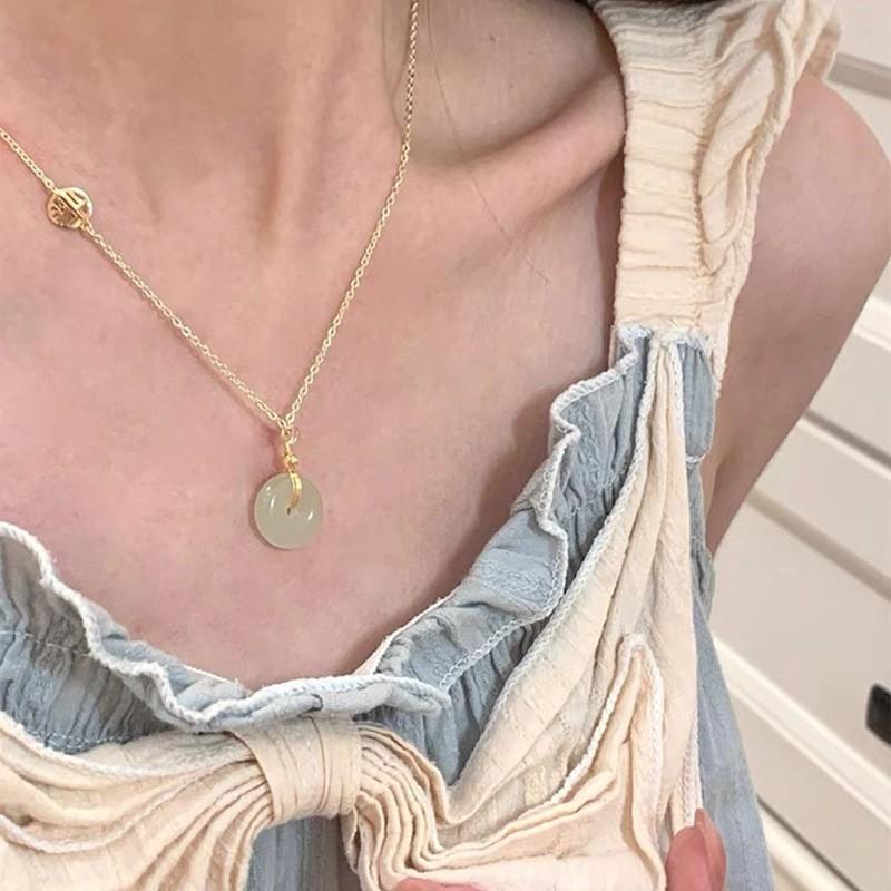 Simple Temperament Golden Beanie Necklace Female