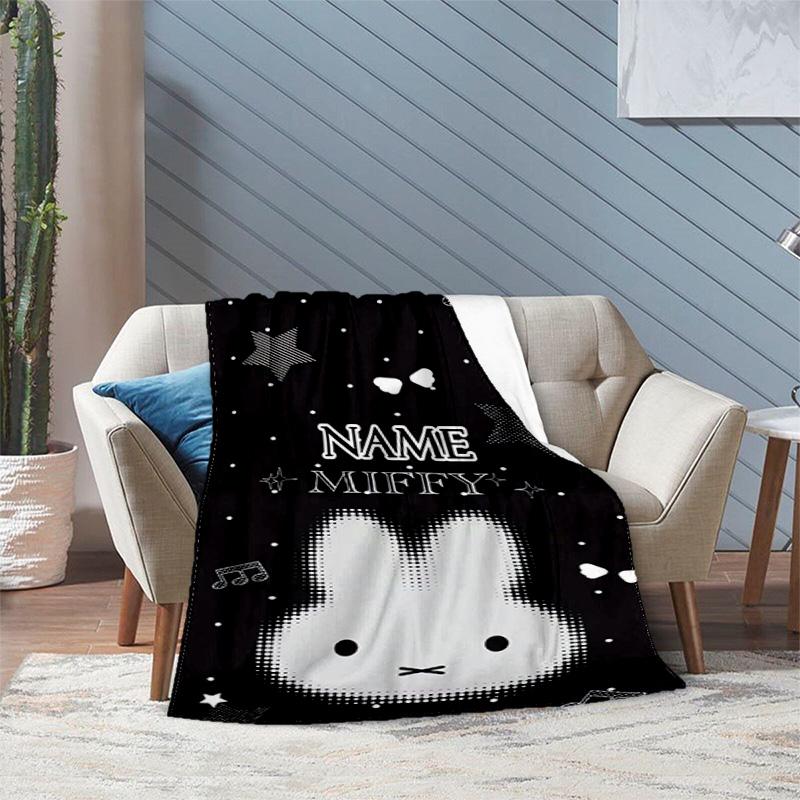 Custom Name Miffy Rabbit Strawberry Blanket Suitable All Seasons Soft Comfortable Sofa Office Home Blanket Suitable For All Seasons Home Decor