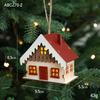 Christmas LED Light Wooden House Luminous Cabin Merry Christmas Decorations for Home DIY Xmas Tree Ornaments Kids Gifts New