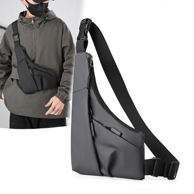 Borsa a tracolla antifurto aderente per il petto, per il tempo libero, in pelle, con pellicola, a triangolo, per uomo, con portafoglio, per sport, ciclismo, equitazione, borsa a tracolla