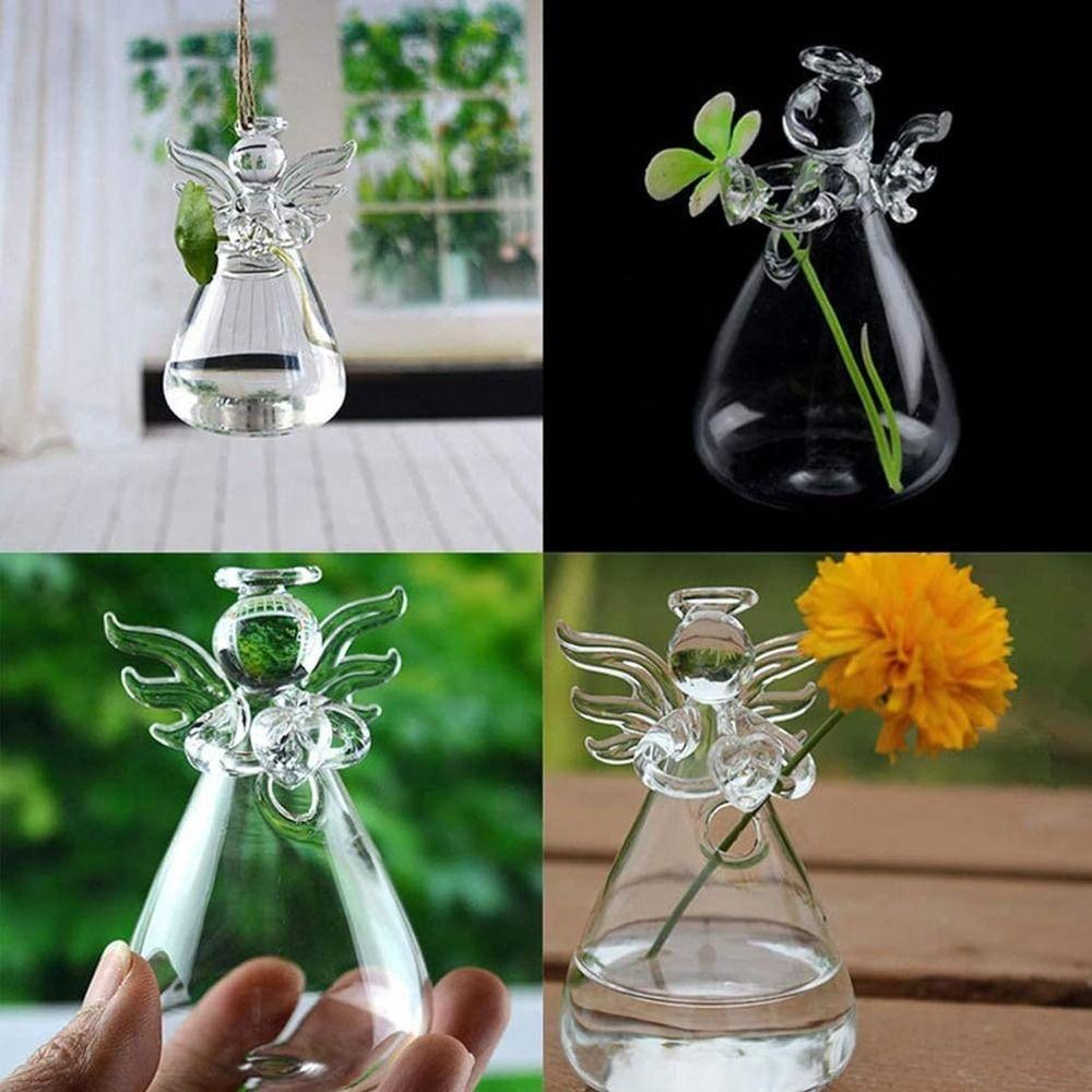 Hand-blown Transparent Angel Vase DIY Plant Wall Mounted Vase  Flower Arrangement
