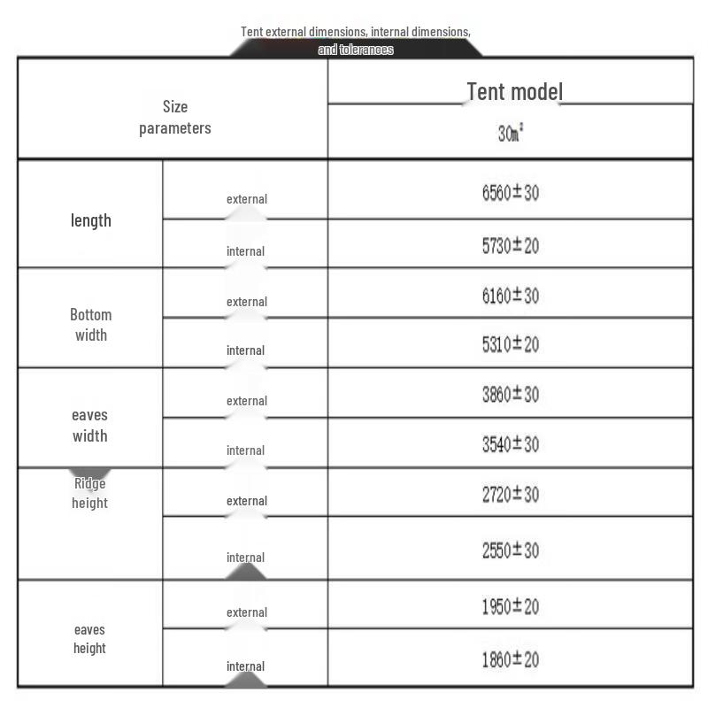Wuyingfang 30 sqm Frame Tent Accessories