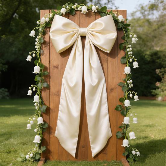 Bow Tie Smooth Satin Oversized Bow Decor Holiday Party Decoration Living Room Bedroom Garden