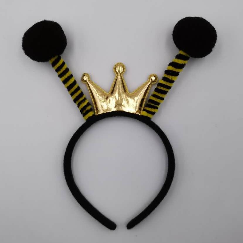 Bee Headband with Fluffy Ball Antennae for Kids & Adults