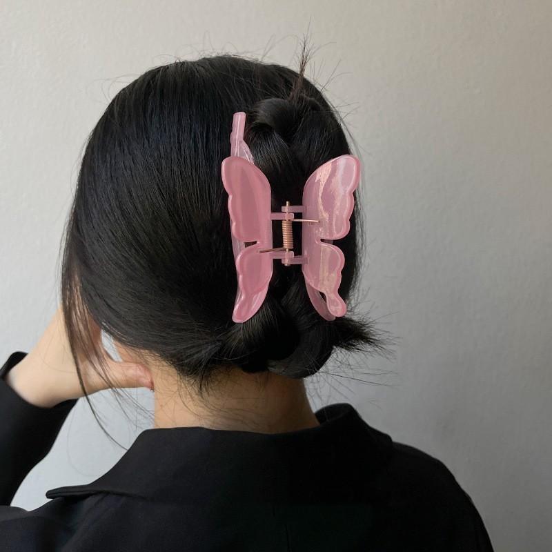 Large Solid Color Butterfly Hair Claw Clip Women French Hair Styling Tools Accessories Retro Shark Clip Sweet Hair Clip