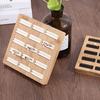 Ring Storage Holder Sturdy Construction Square Shape Smooth Edge Eco-Friendly Burr Free Decorative Wood 15 Slots Ring Display Showcase Organizer Tray