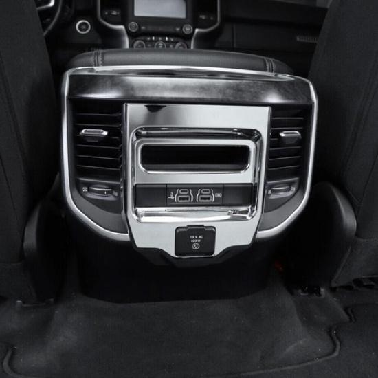 Car Rear Control Air Vent Cover Trim For Dodge RAM 1500 19-24 Accessories Chrome