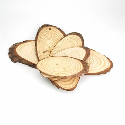 Mici felii de lemn oval natural Cercuri Discuri de buștean din scoarță de copac Artizanat pentru pictură pentru petrecere de nuntă 10-30 cm 1 buc