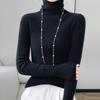 Women’s High Neck Wool Sweater 2025: Slim Fit, Pure Color, Fashionable Base Layer Knit.