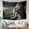 Personified White Werewolf Digital Printing Polyester Wall Tapestry Suitable for Use In Living Rooms Bedrooms Offices Bars Party