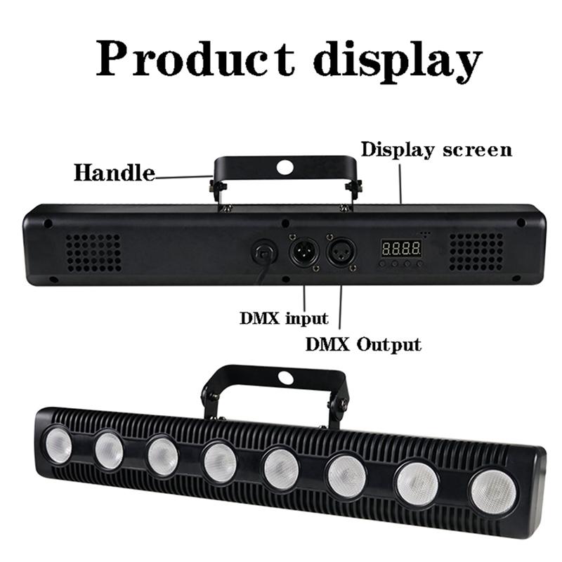 ABUO-2X 8 LED RGBW 4IN1 DMX Wall Wash Lamp DJ Disco Party Par Stage Light Effect For Dance Bar Holiday Decorate(EU Plug)