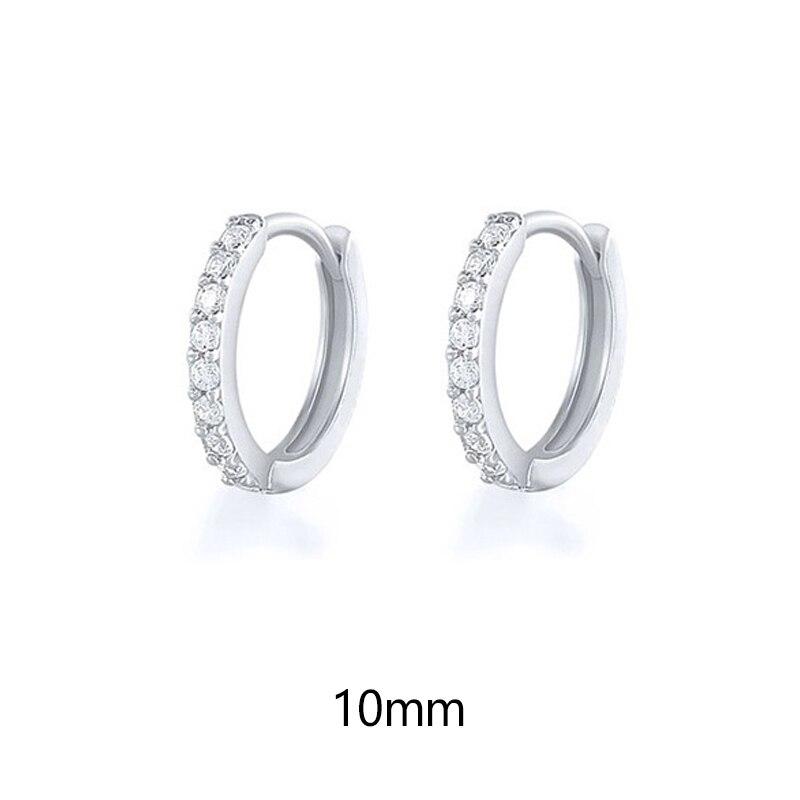 1 Pair Minimal Exquisite Hoop Crystal Zirconia Small Huggie Thin Cartilage Earring For Women Helix Tragus Piercing Zircon