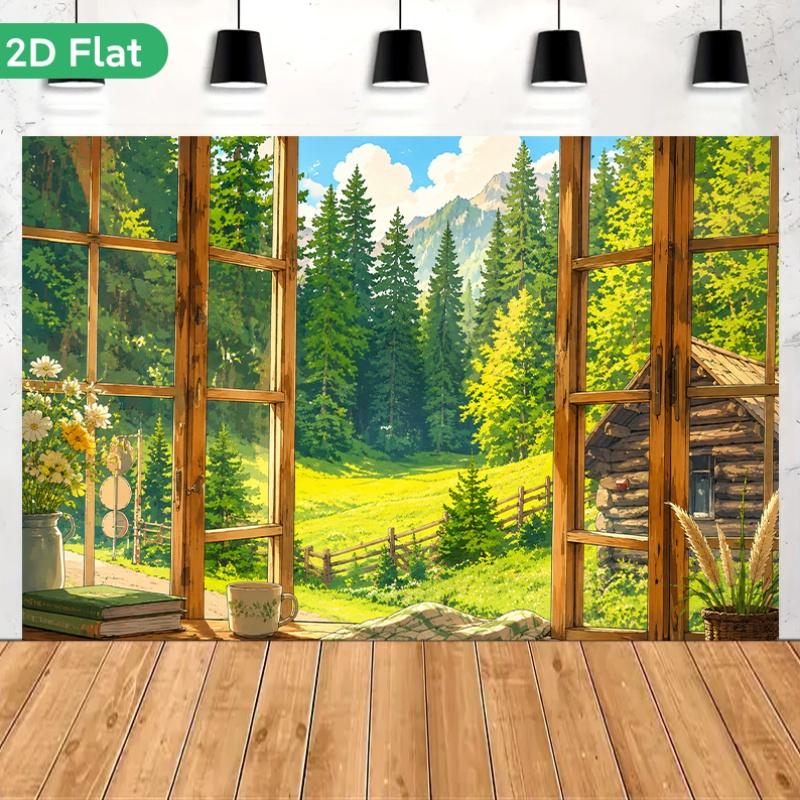1Pcs Outdoor View Decoration Background Winter Backdrop Decorations For Photo Studio Photo Booth Christmas Party