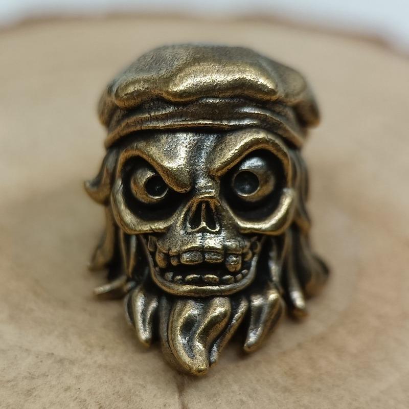 

Голова Черепа Моряка Латунные Бусины для Ножа EDC DIY Плетеные Браслеты из Паракорда Брелок для Ключей Подвески Аксессуары Инструмент для Походов Подвешивание серебряный