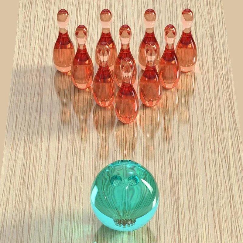 Bowling Resin Creative Molds Kit DIY Crystal Epoxy Resin Bowling Ball Silicone Mold Family Play Table Ornament Candle Mould