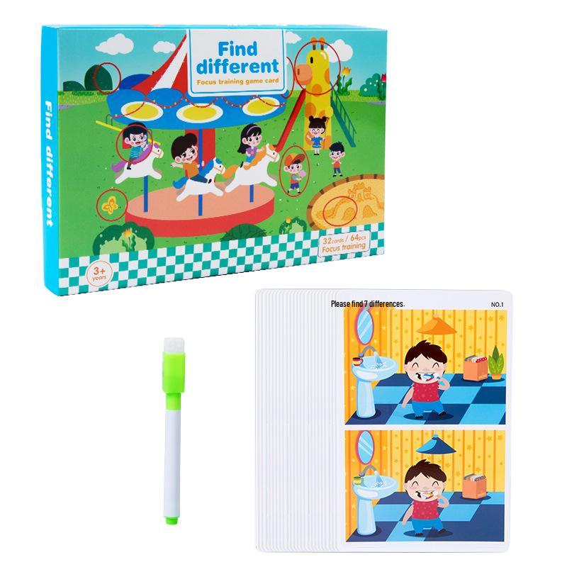 

Spot the Difference Puzzle Cards for Kids: Fun, Educational, and Interactive Parent-Child Development Toy
