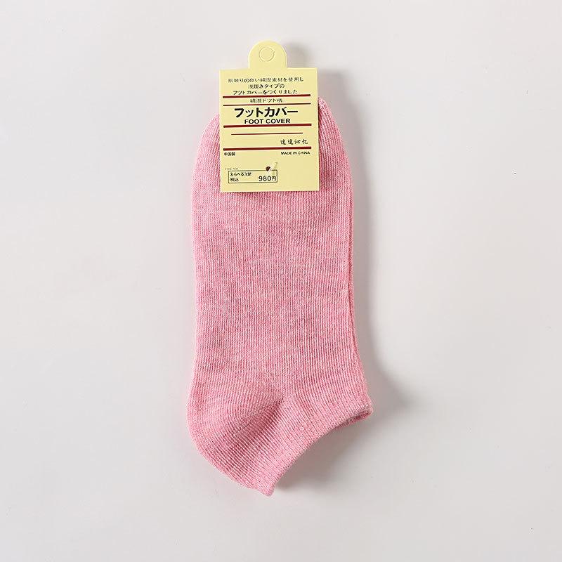 Women's Spring and Summer New Solid Color Candy Cotton Boat Socks