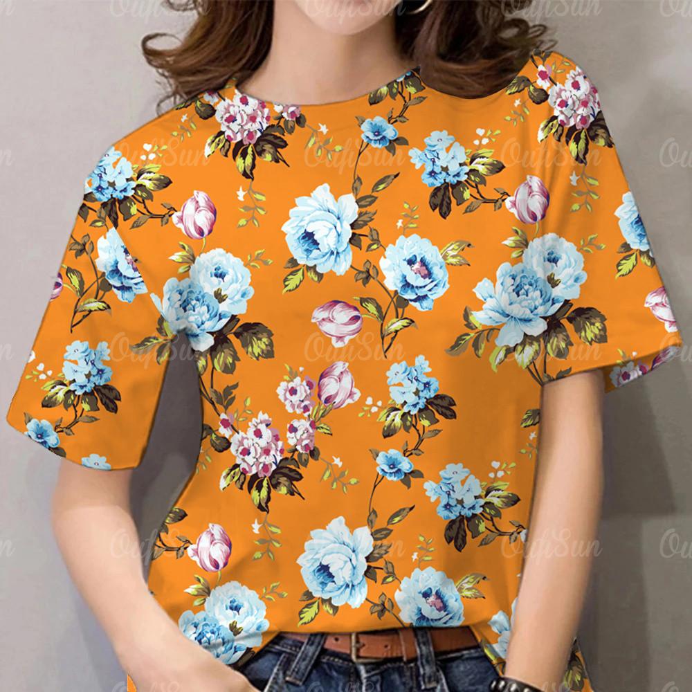 Women's T-shirt Round Neck Casual Top Harajuku Short Sleeved Shirt