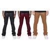 Men Faux Leather Pants Mid Waist Loose Smooth Solid Color Hip Hop Style Streetwear Party Club Performance Flared Trousers