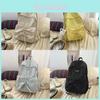 Summer Girl Mini Backpack With Pleated Bow Design And Nylon Material For Travel And Casual Use
