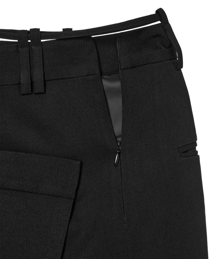 Dainit Belt Long Raw Skirt In Black