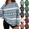 Damenmode Weihnachten Print Rundhals Sweatshirt Lässiger Pullover für Feiertage und den täglichen Gebrauch