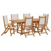 VidaXL 7pcs Garden Dining Set Solid Acacia Wood Textilene, Outdoor Dining Set 3279289