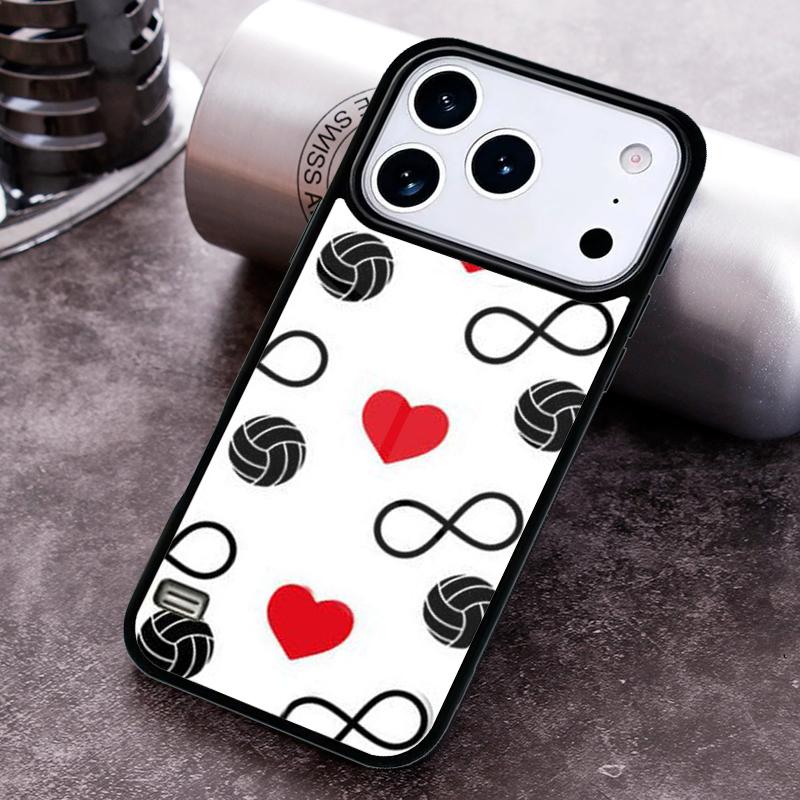 I love Volleyball Phone Case for iPhone 17 16 15 Pro Max Air 14 13 12 11 Plus Shockproof Cover