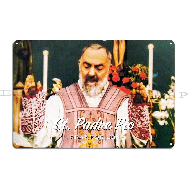 

Mosaic Of Father Pius Padre Pio Metal Plaque Kitchen Designing Rusty Customized Wall Decor pastor Tin Sign Poster 20x30cm