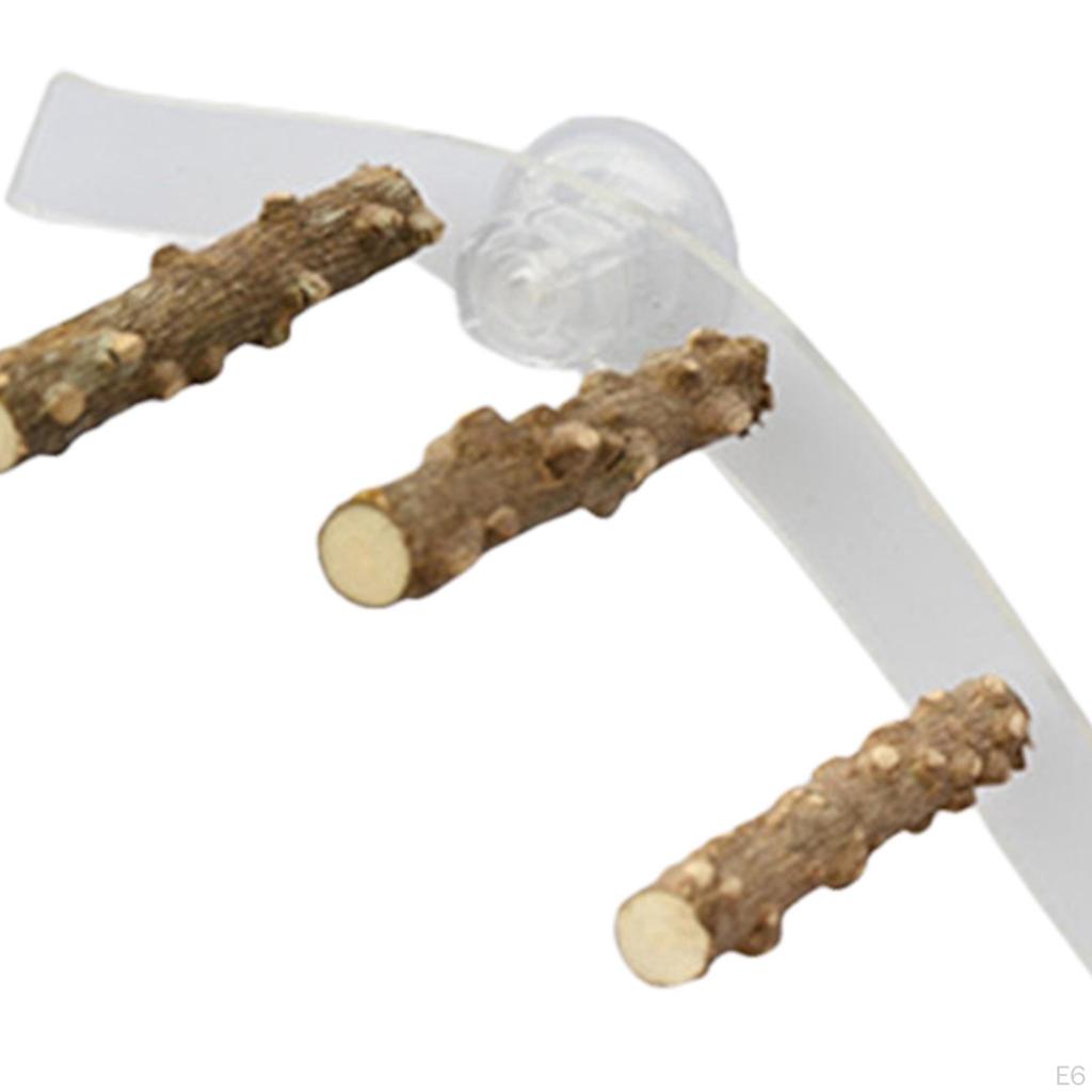 Stojan s bidýlky pro ptáky - Přírodní dřevěná lezecká hračka pro papoušky a malé ptáky