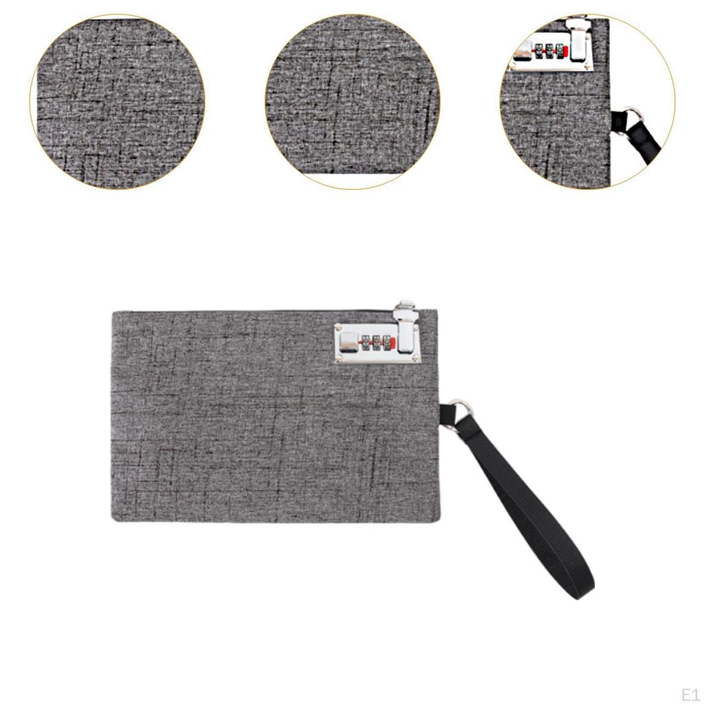 Document Organizer Handbag with Lock for Travel and Certificates