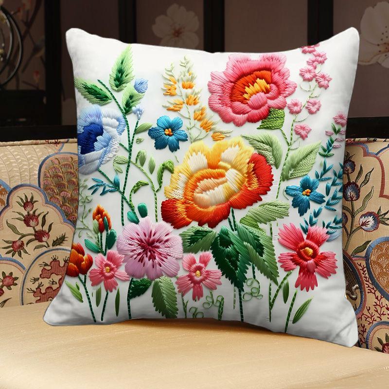 Blumen Quadratische Kissenbezug Büro Wohnzimmer Sofa Kissenbezug Bedruckt Abnehmbar Waschbar Kissenbezug
