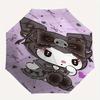 Kuromi,Gothic Automatic Folding Umbrella-Simple 8-Rib Design, Bright Cartoon Pattern, Durable Iron Frame, Suitable For Travel, Outdoor, Beac