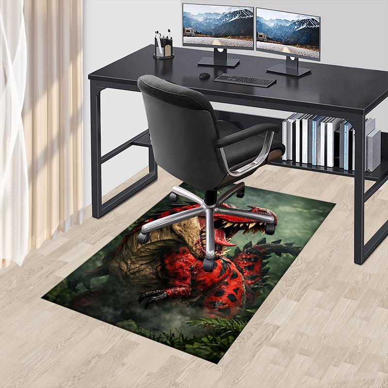 1PC Tyrannosaurus rex, Prehistoric creature Non-Slip Floor Carpet Compatible for Office&Living Room&Bedroom&Dining room - Weave Machine-S0332