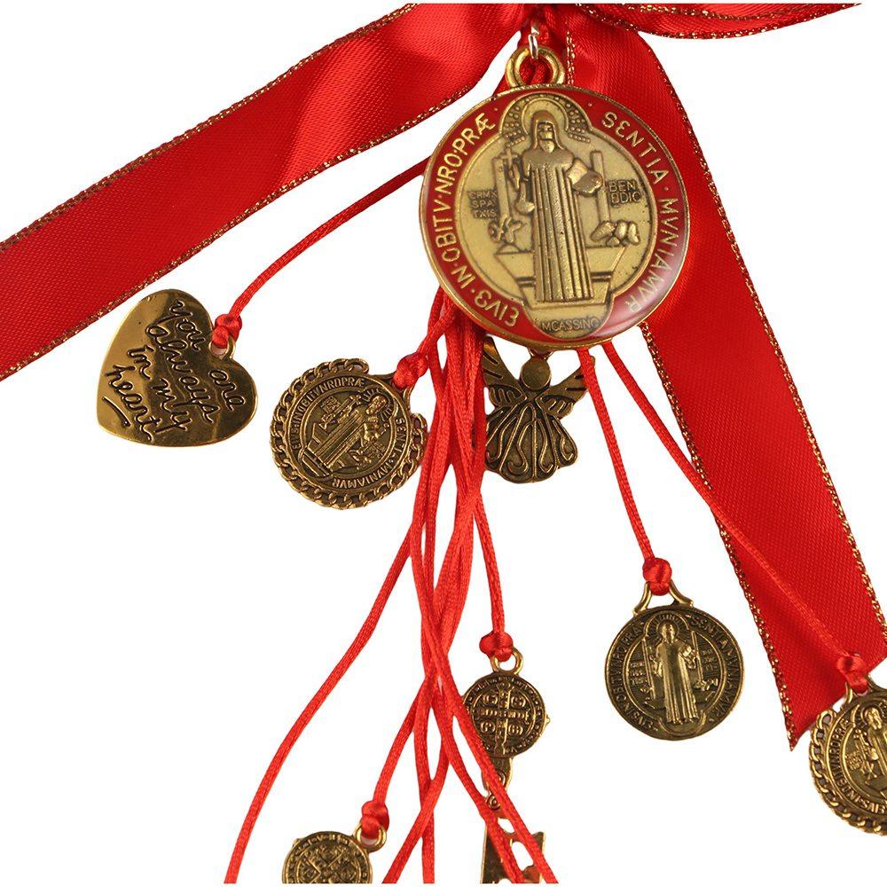 Vintage Catholic Hanging Ornaments Catholic San Benito Medalla Cross  Home Office Decoration