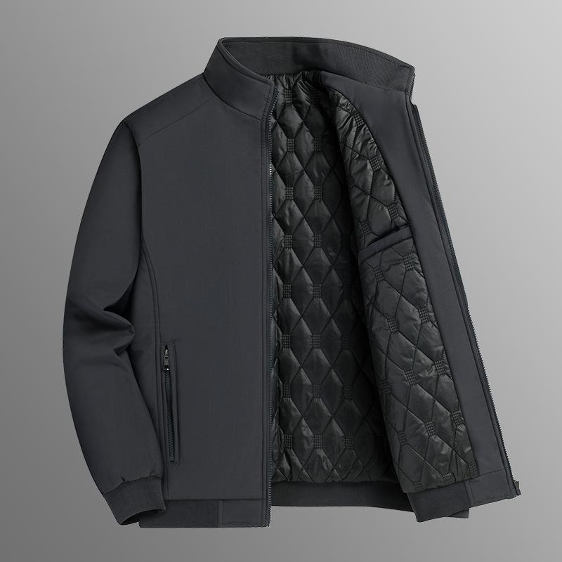 

Большая хлопковая куртка с толстым теплым воротником-стойкой, мужская хлопковая утолщенная зимняя мужская повседневная куртка M серый