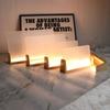 U-Shape Design Wooden Lighted Base Warm Light Acrylic Cards Display Racks  Crystal Display