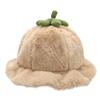 Small fresh and cute pumpkin hat female warm tide plush fungus edge bucket hat autumn and winter sunshade basin hat