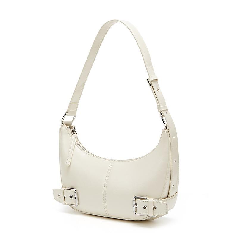 Niche design single shoulder dumpling bag fashionable croissant bag belt buckle crescent bag casual portable underarm bag