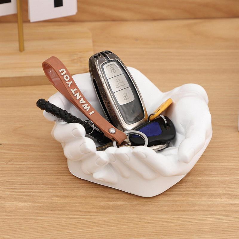 Double Hand Shape Keys Storage Tray Resin Hand Keys Holder Entryway Organizer Hands Bowl Decoration Keys Jewelry Storage Rack