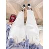 White Straight-Leg Jeans for Women, 2026 Summer New Style, Plus-Size Pear-Shaped Body, High-Waisted, Stretchy, Cropped Wide-Leg Pants