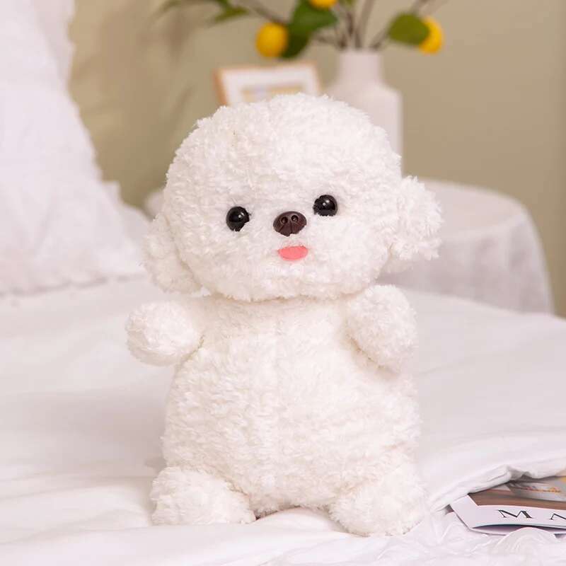 Cartoon Bichon Protruding Tongue Plush Toys Simulation Puppy Kawaii Dog Stuffed Animals Dolls Cute Birthday Present for Children