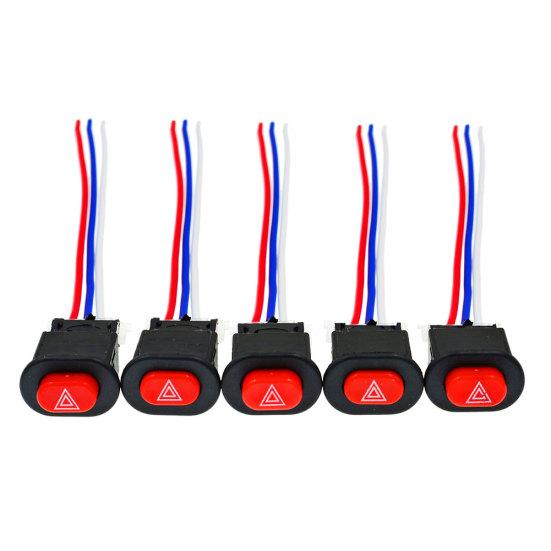 Motorcycle Hazard Light Switch Double Warning Flasher Emergency Signal Wires
